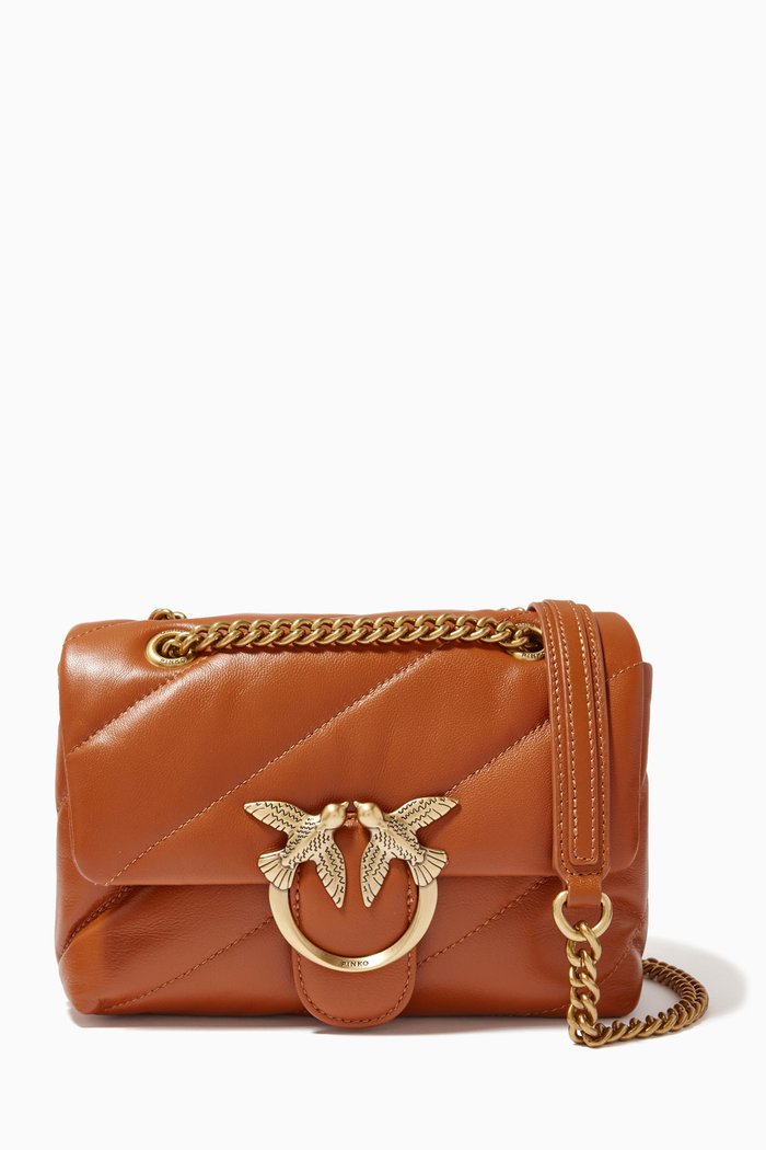 

Classic Love Mini Puff Maxi Quilt Bag in Leather, Black
