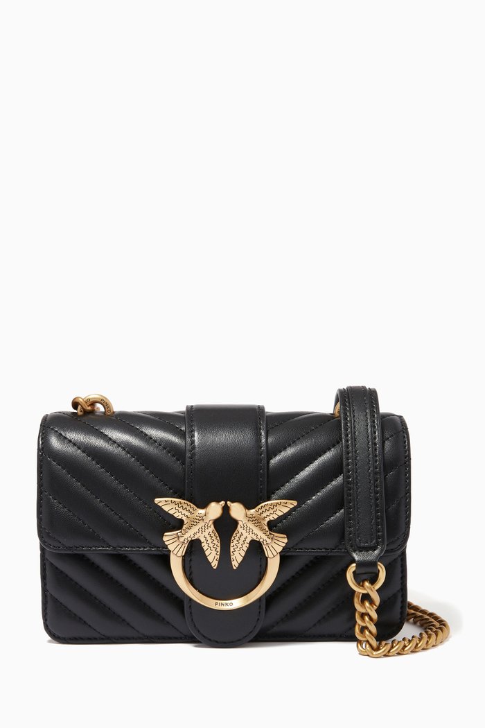 

Love Icon Mini Bag in Quilted Leather, Black