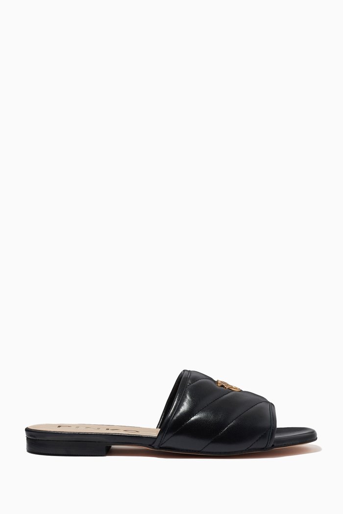 

Molly Slippers in Quilted Leather, Black