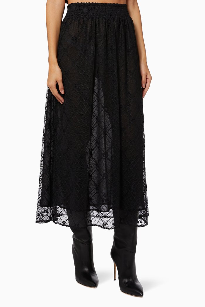 

Giussano Midi Skirt in Lace, Black