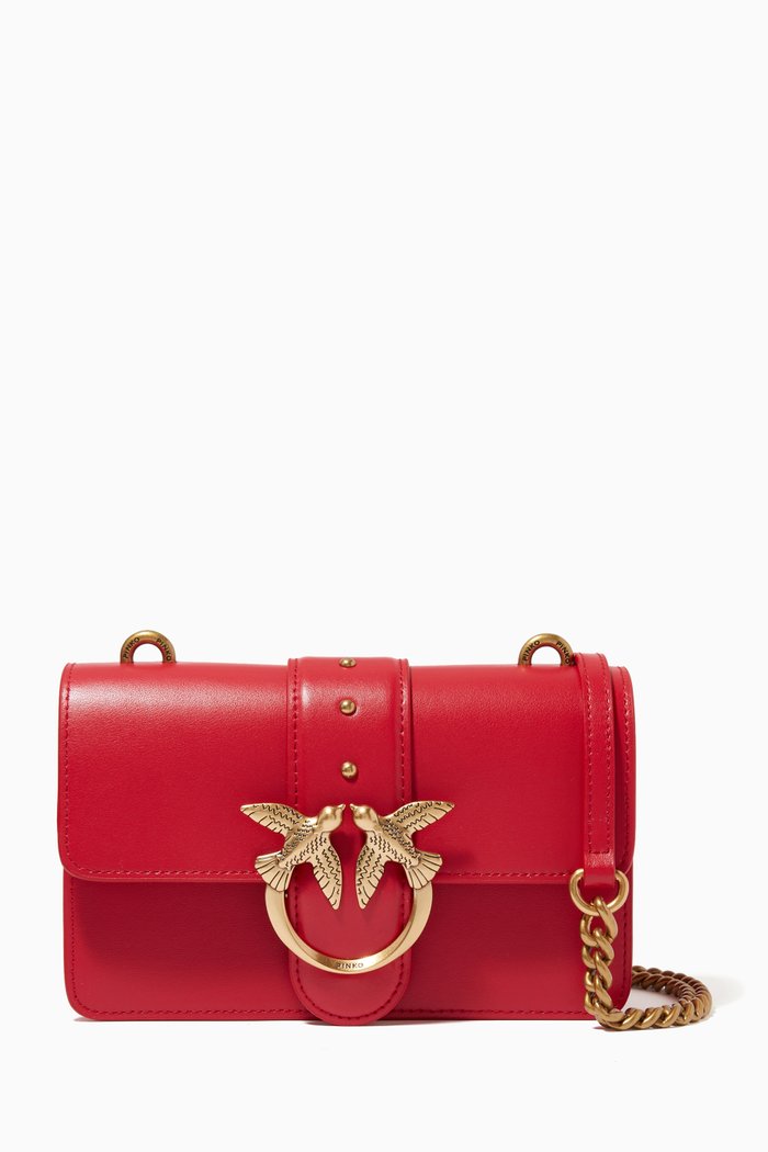 

Mini Love Icon Simply Crossbody Bag in Leather, Black