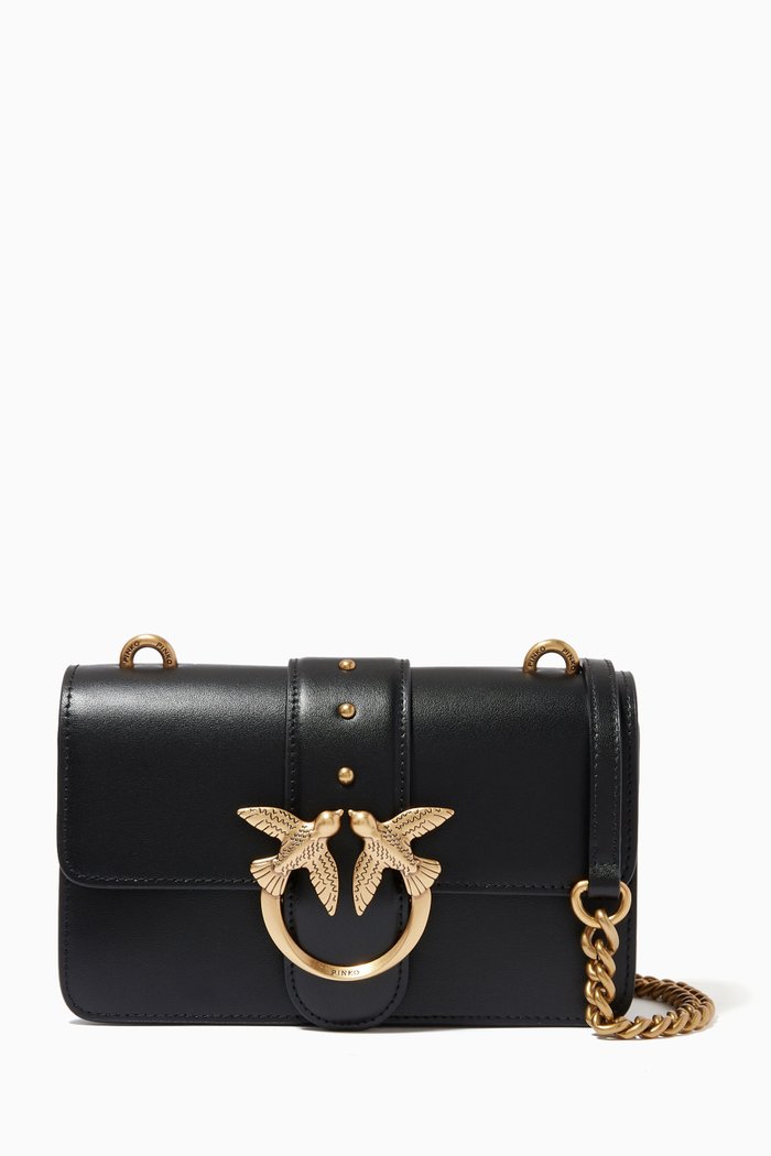 

Mini Love Icon Simply Crossbody Bag in Leather, Black