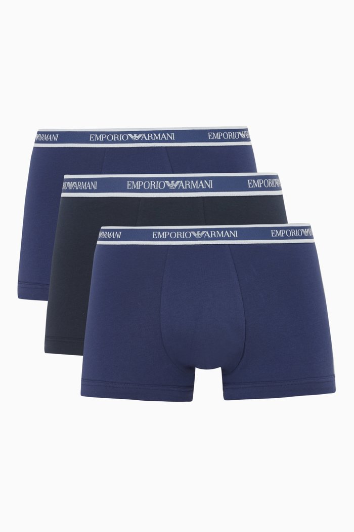 

EA Logo Tape Trunks in Stretch Jersey, Set of 2, Multicolour