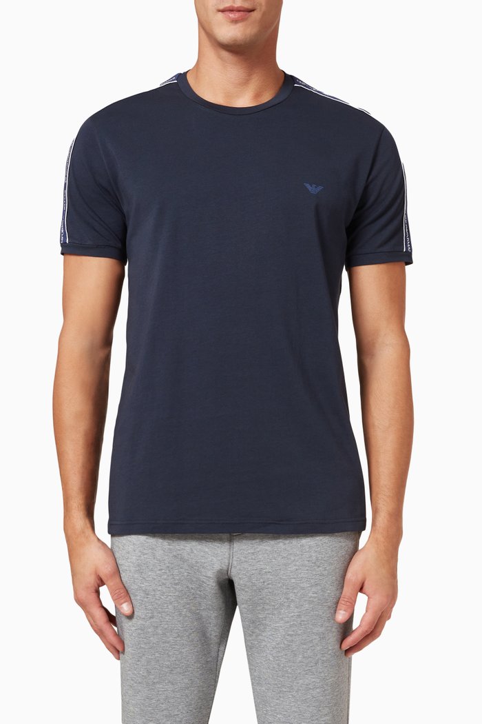 

EA Logo Tape T-shirt in Jersey, Blue