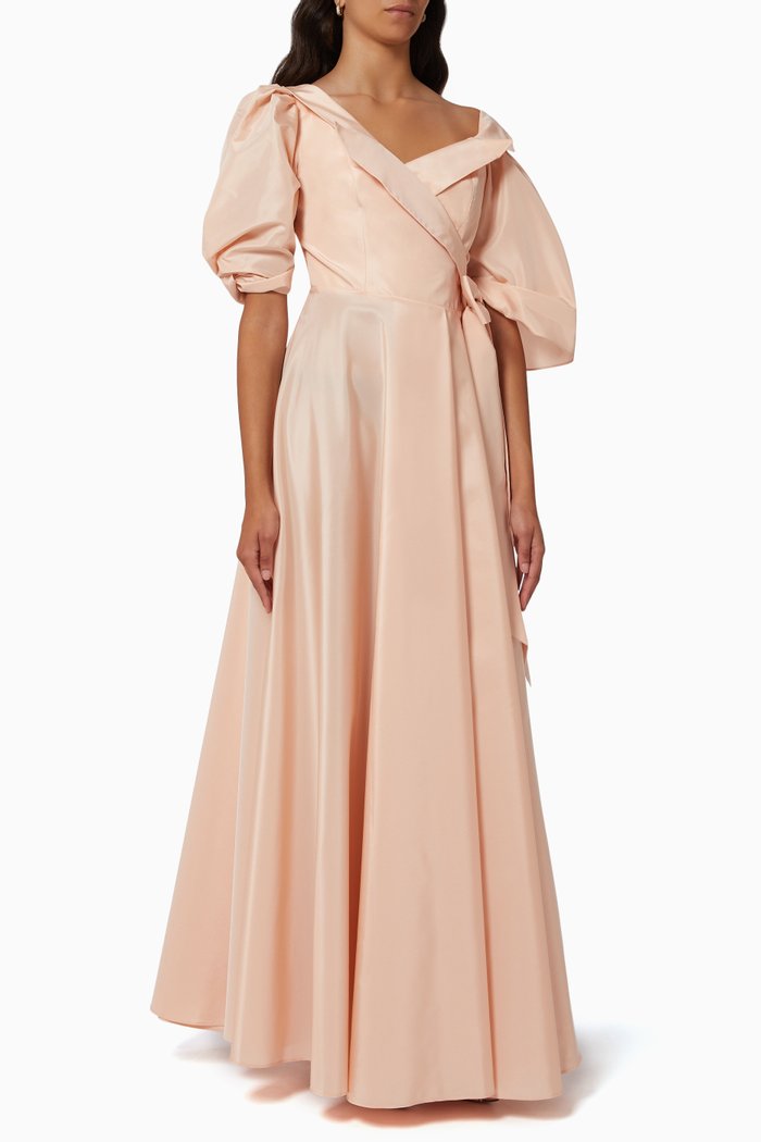 

Ruffled Sleeve Gown, Pink