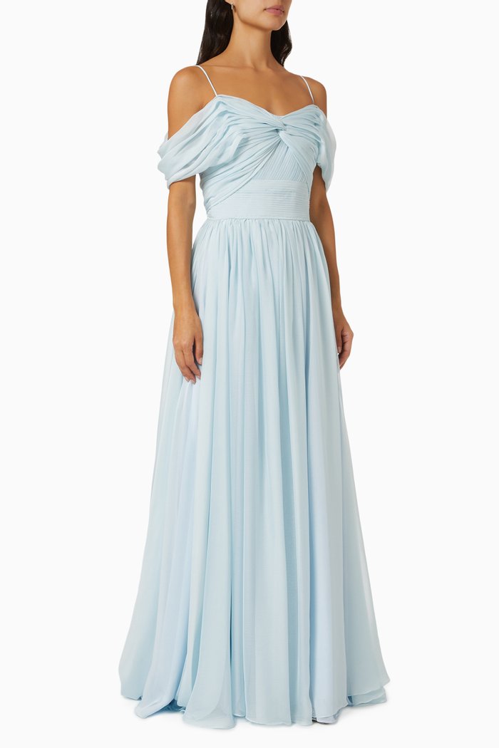 Off-shoulder Gown, Blue