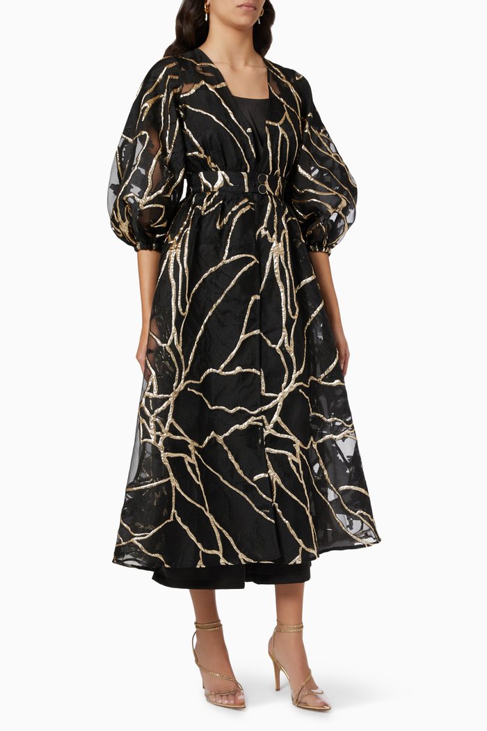 

Embroidered Jacket & Jumpsuit Set, Black