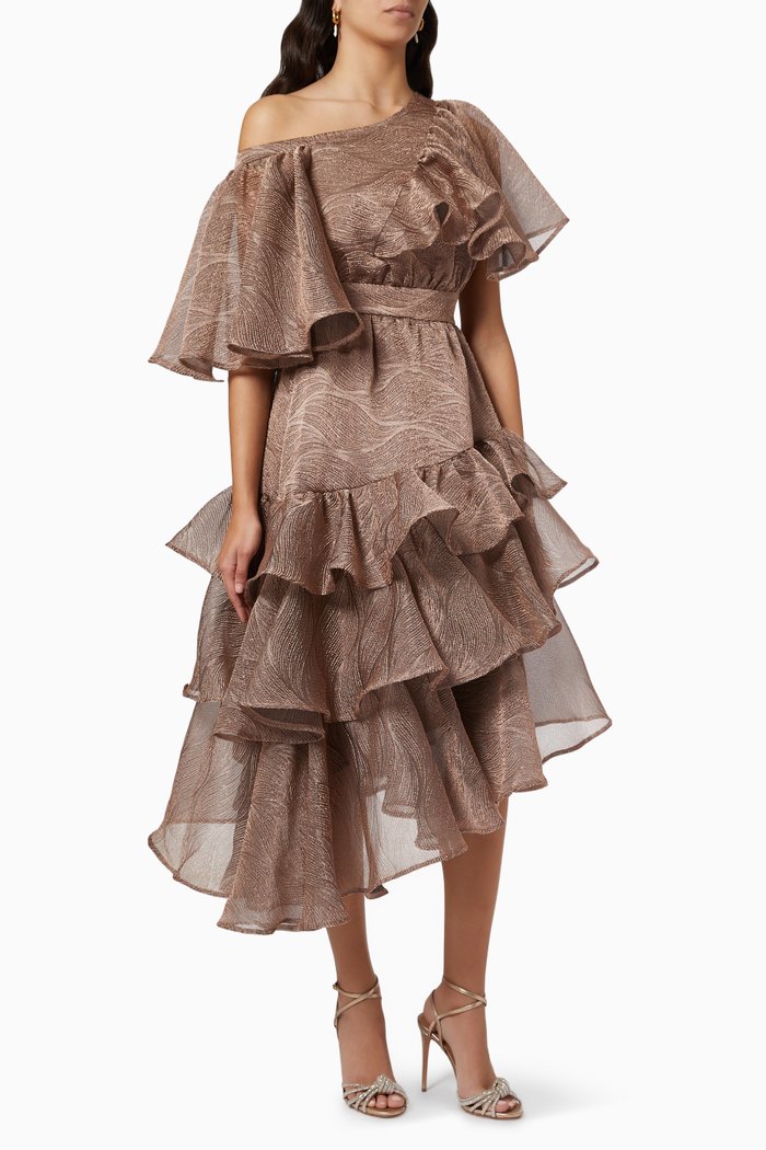 Ruffle Tiered Dress, Pink