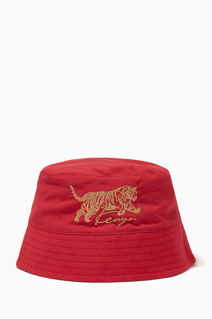

Logo Bucket Hat in Canvas, Red