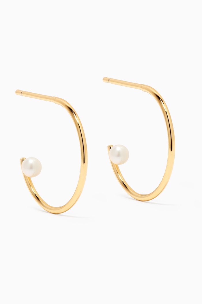 

Pearl Open Hoops, Gold