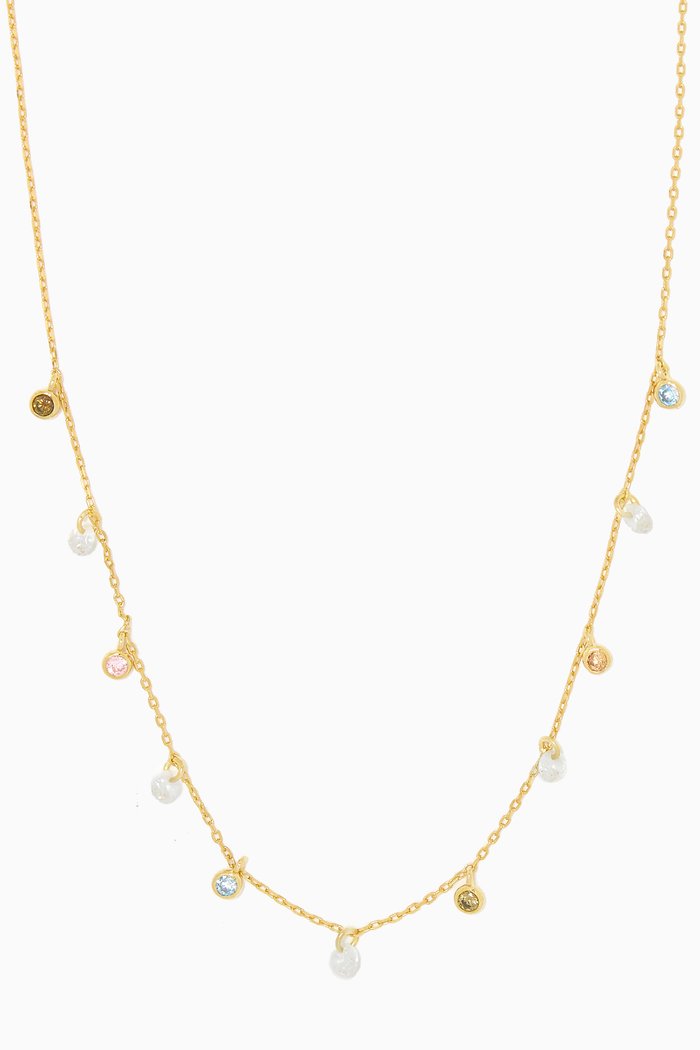 

Pearl & Glass Stone Necklace, Multicolour