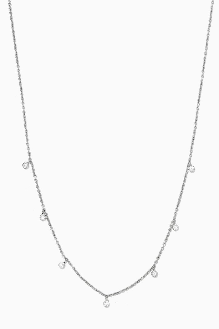 

Seven Charm Chain Necklace, Silver