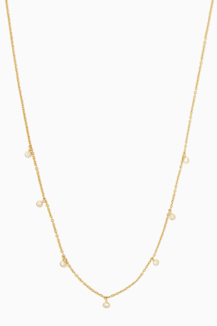 Seven Charm Chain Necklace, Gold