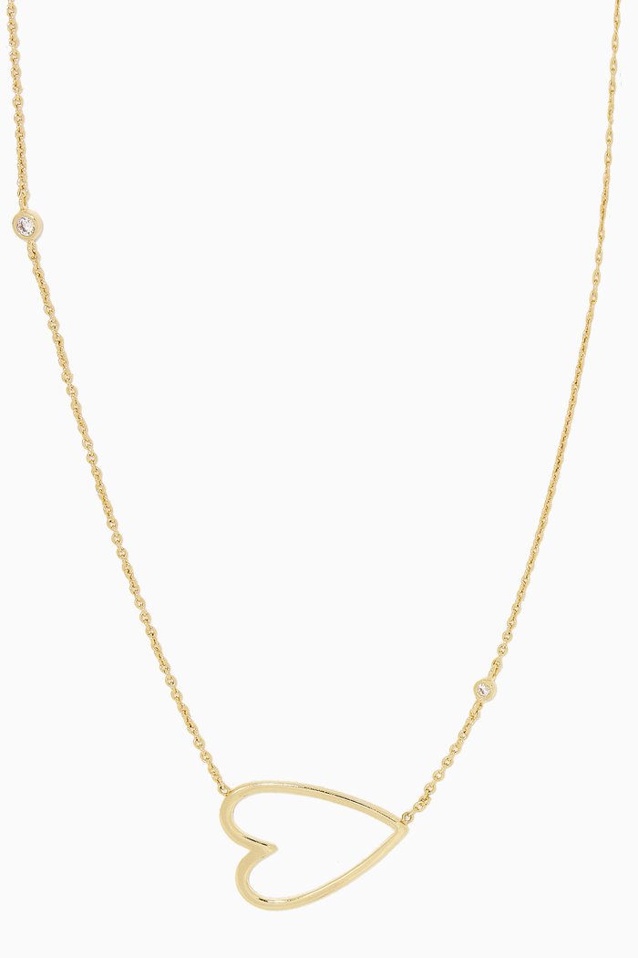 

Hear Pave Chain Necklace, Gold