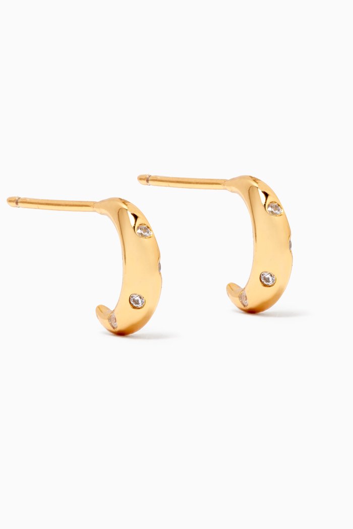 

Crescent Hoop Earrings, Gold