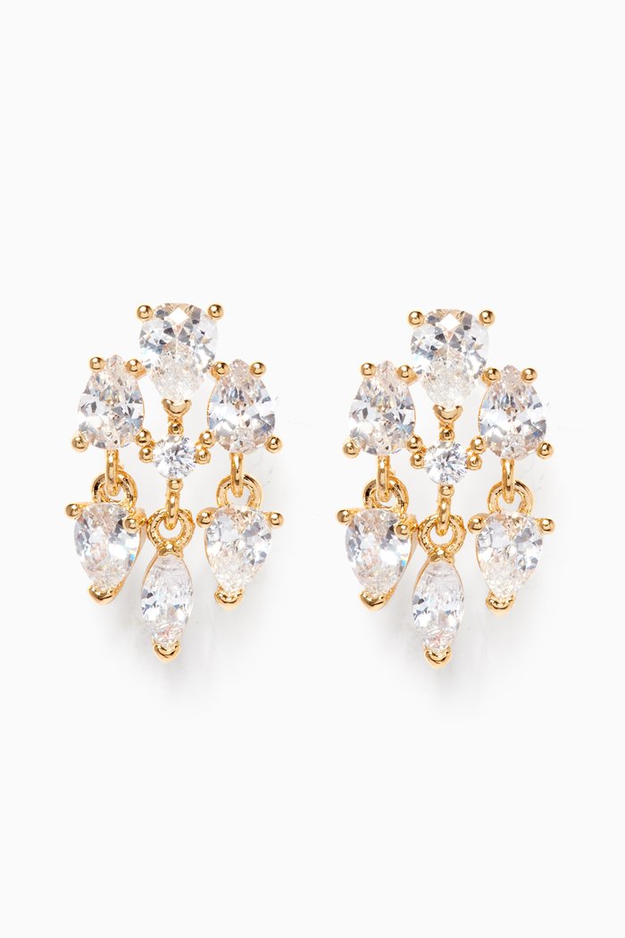 

Cluster Stud Dangle Earrings, Gold