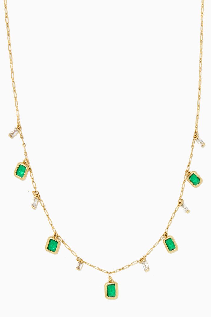 

Emerald CZ Dangle Necklace, Green