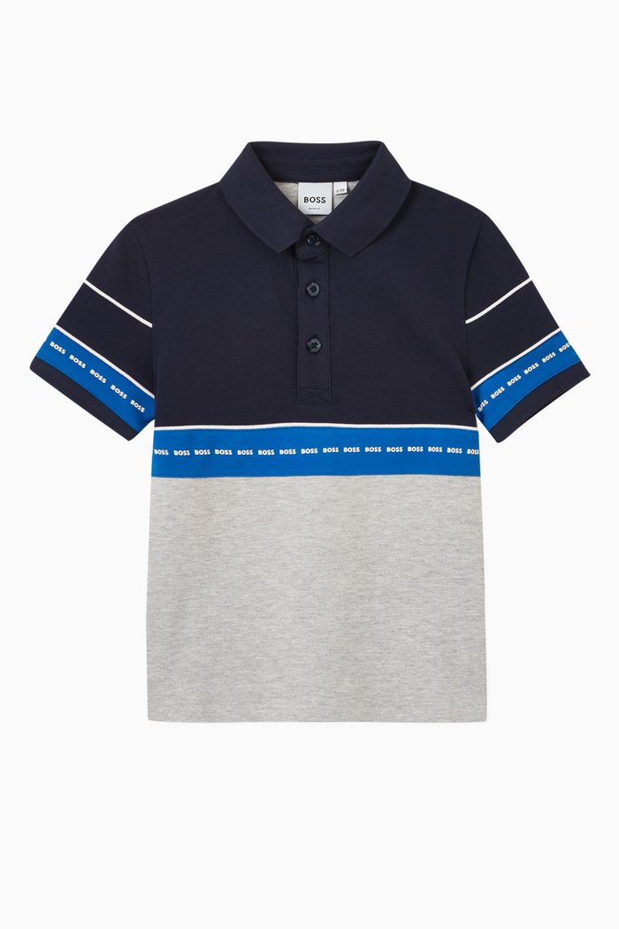 

Printed Logo Polo Shirt in Cotton, Multicolour