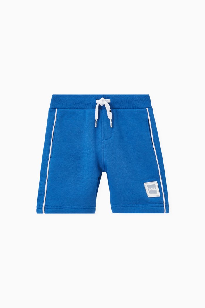 

Logo Patch Shorts in Cotton Blend, Blue