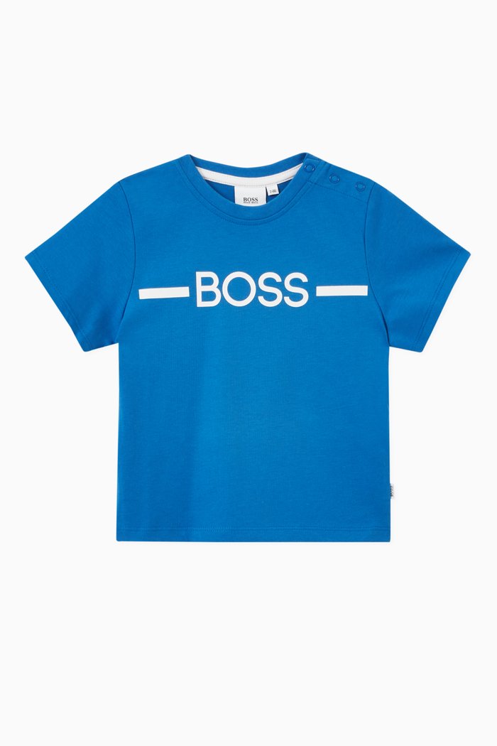 

Striped Logo Short Sleeve T-shirt, Blue