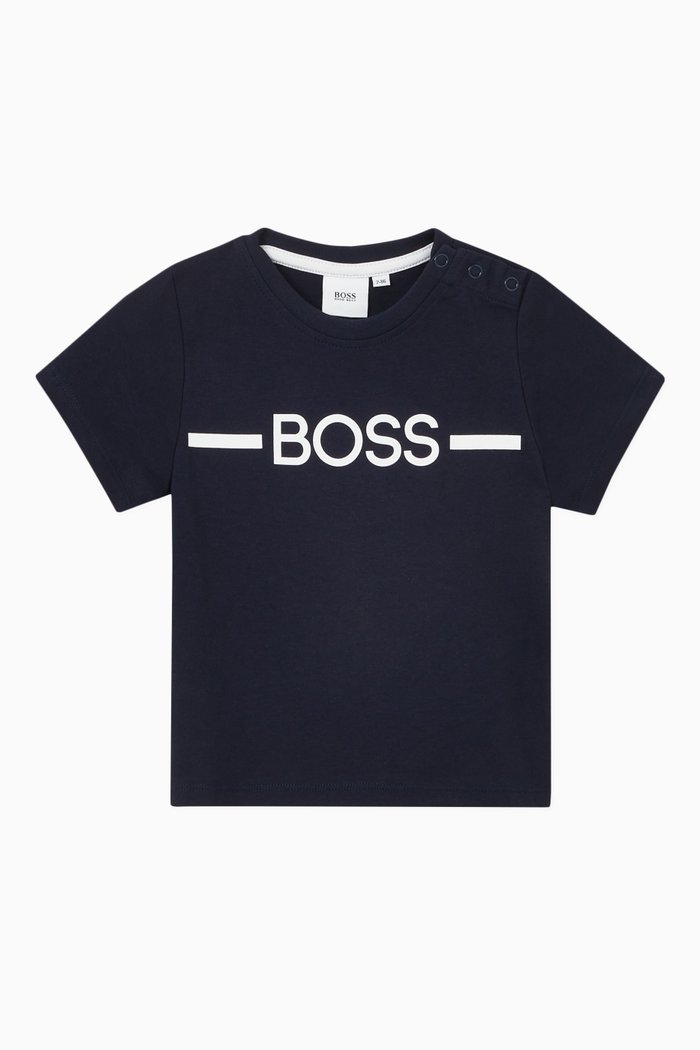 

Striped Logo Short Sleeve T-shirt, Blue