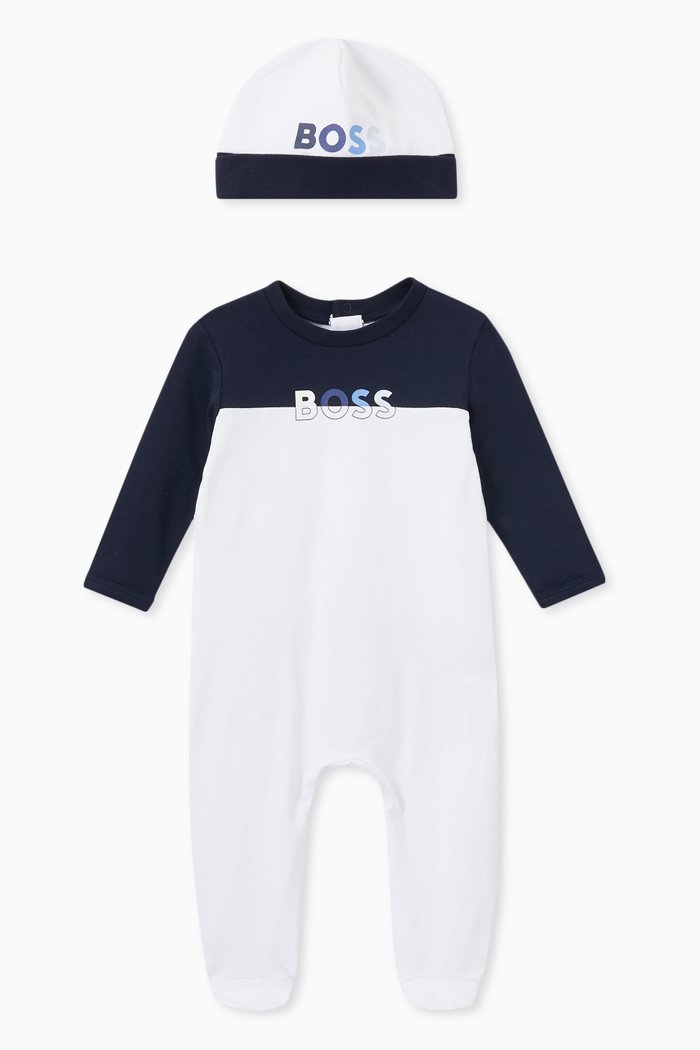 

Logo Print Pyjama Set in Cotton, White