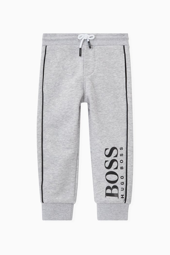 Logo Print Sweatpants in Cotton Jersey, Grey