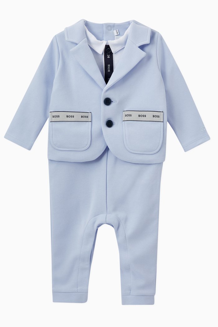 

Suit Style Romper in Modal Blend, Blue