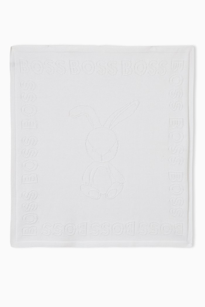 

Knitted Logo Blanket, White
