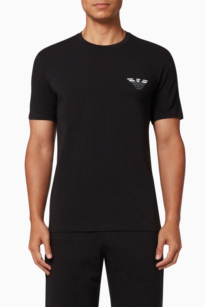 

EA Eagle T-shirt in Cotton, Black