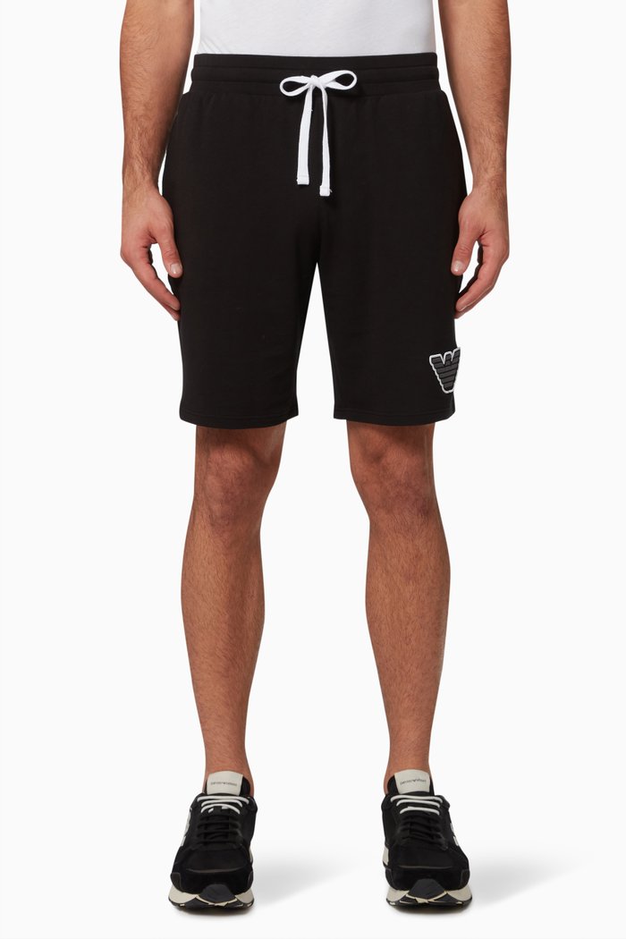 

Logo Shorts in Fleece, Black