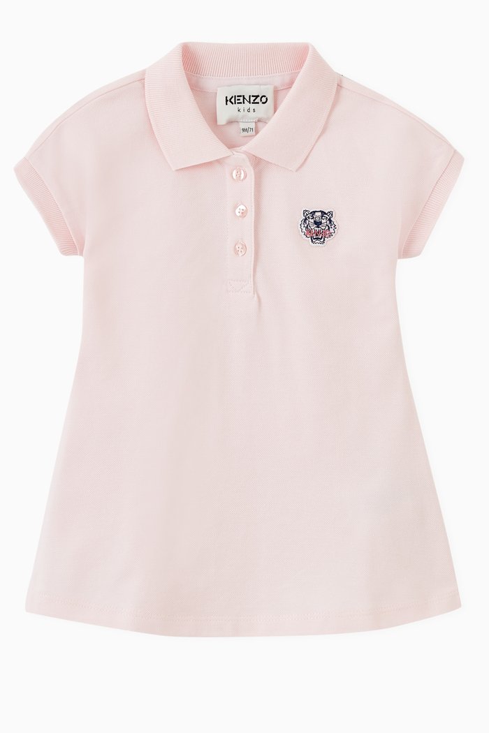 

Tiger Patch Polo Dress in Cotton, Pink