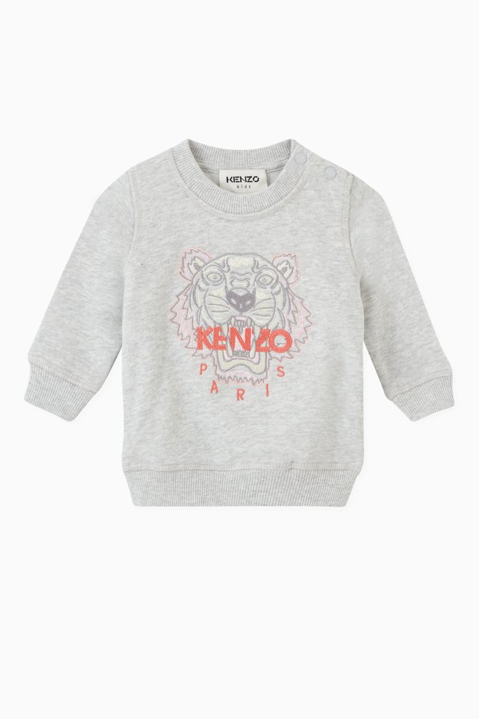 

Tiger Sweatshirt in Cotton, Grey