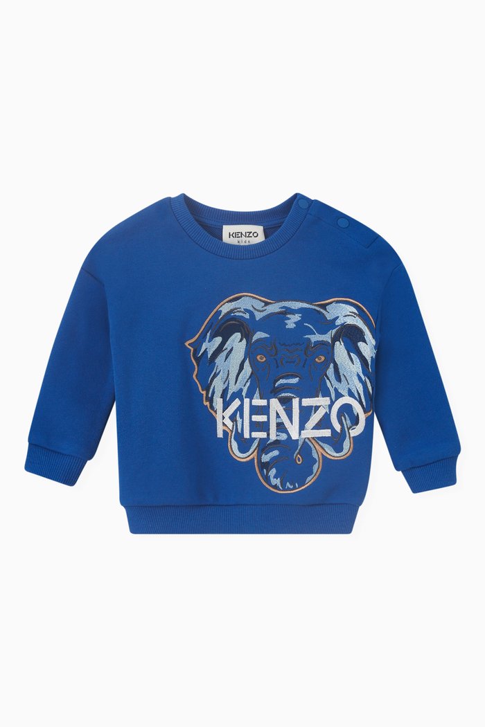 

Elephant Sweatshirt in Cotton, Blue