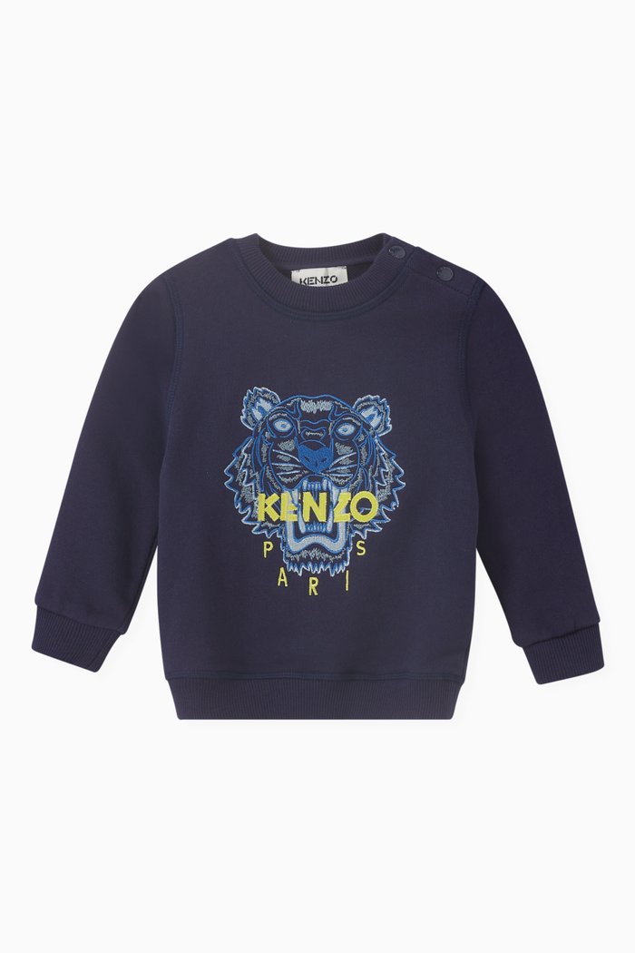 

Tiger Sweatshirt in Cotton, Blue