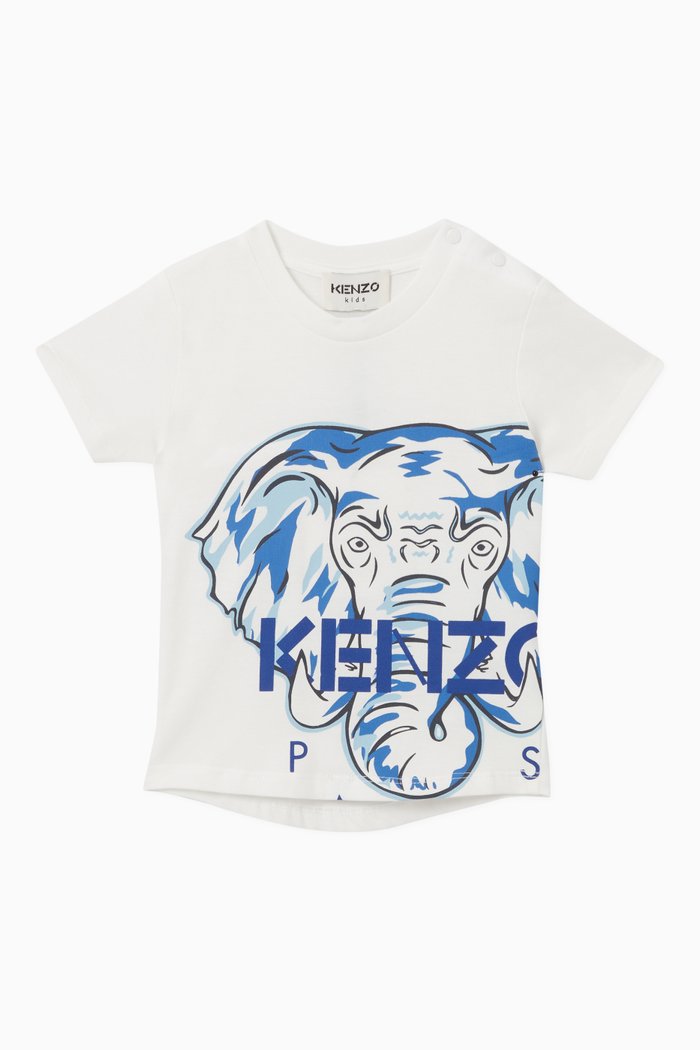 

Elephant Print T-shirt in Organic Cotton, Neutral