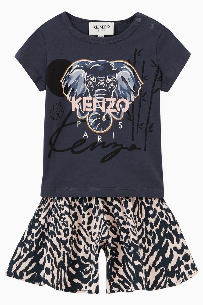 

Animal T-Shirt & Shorts Set in Cotton/Stretch Cotton, Pink