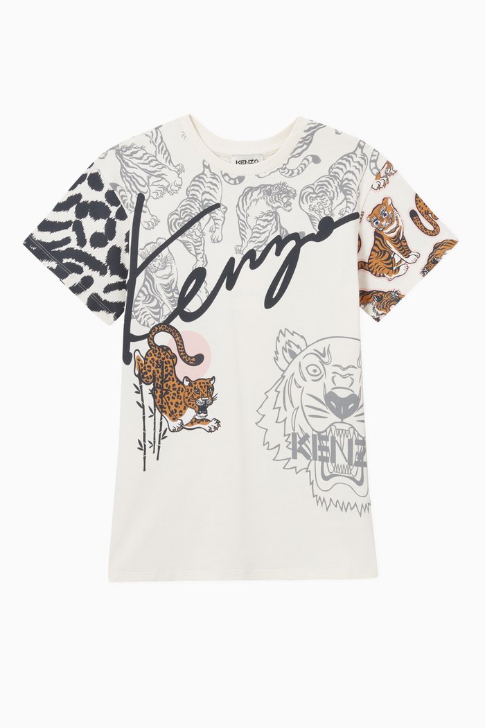 Logo T-shirt Dress in Jersey, Neutral