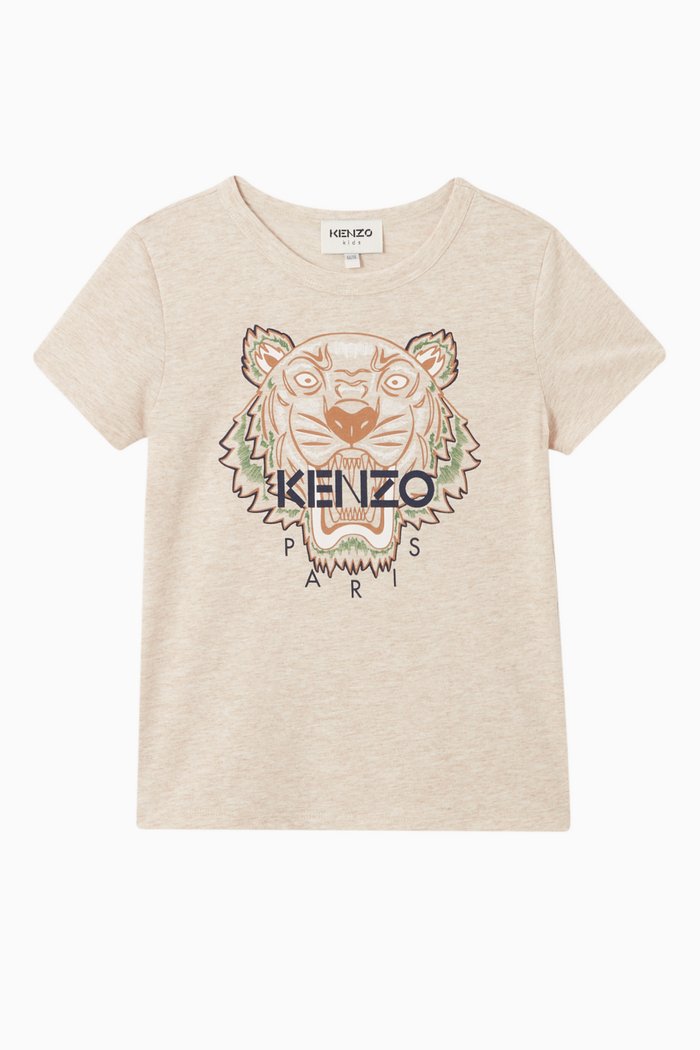

Logo Tiger Print T-shirt, Neutral