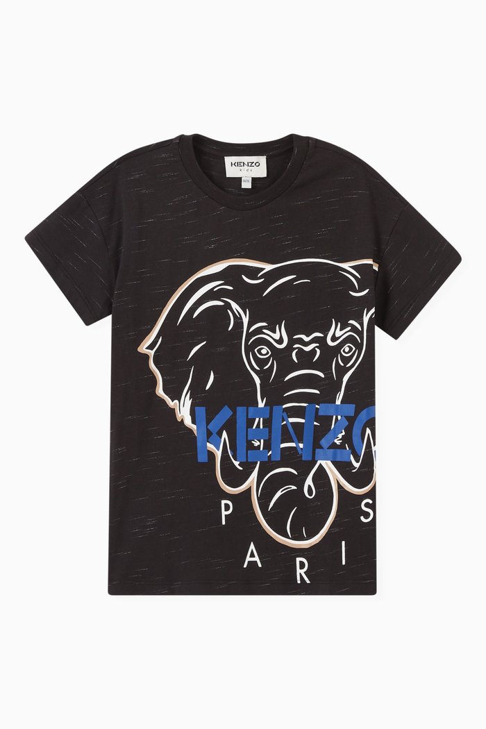 

Elephant Print T-shirt in Cotton, Grey