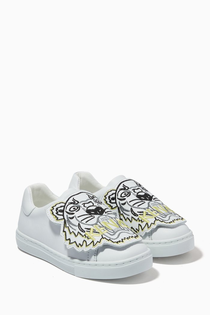 

Tiger Face Sneakers in Nappa Leather, White