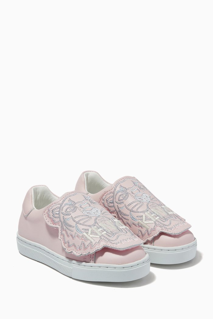 Tiger Face Sneakers in Nappa Leather, Pink
