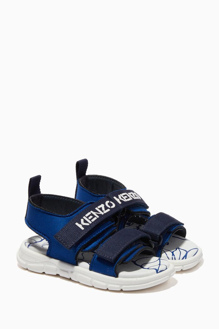 

Logo-Print Touch-Strap Sandals, Blue