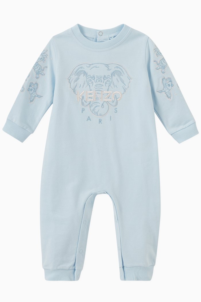 

Embroidered Logo Pyjamas in Organic Cotton, Blue