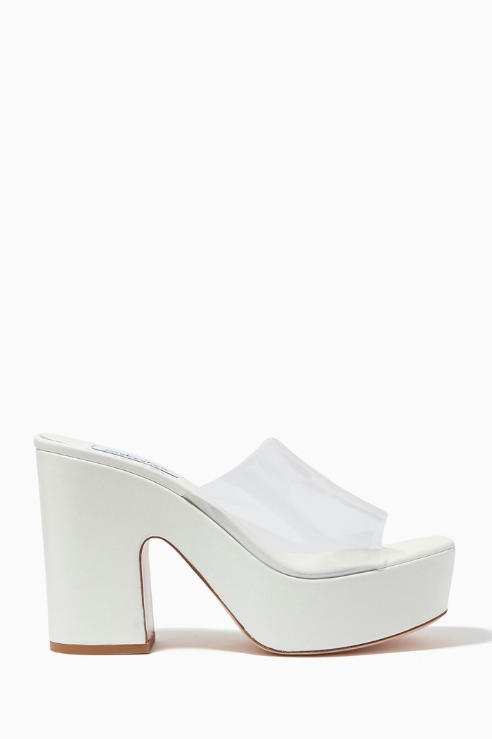 

Eden Wedge Mules in Leather, White