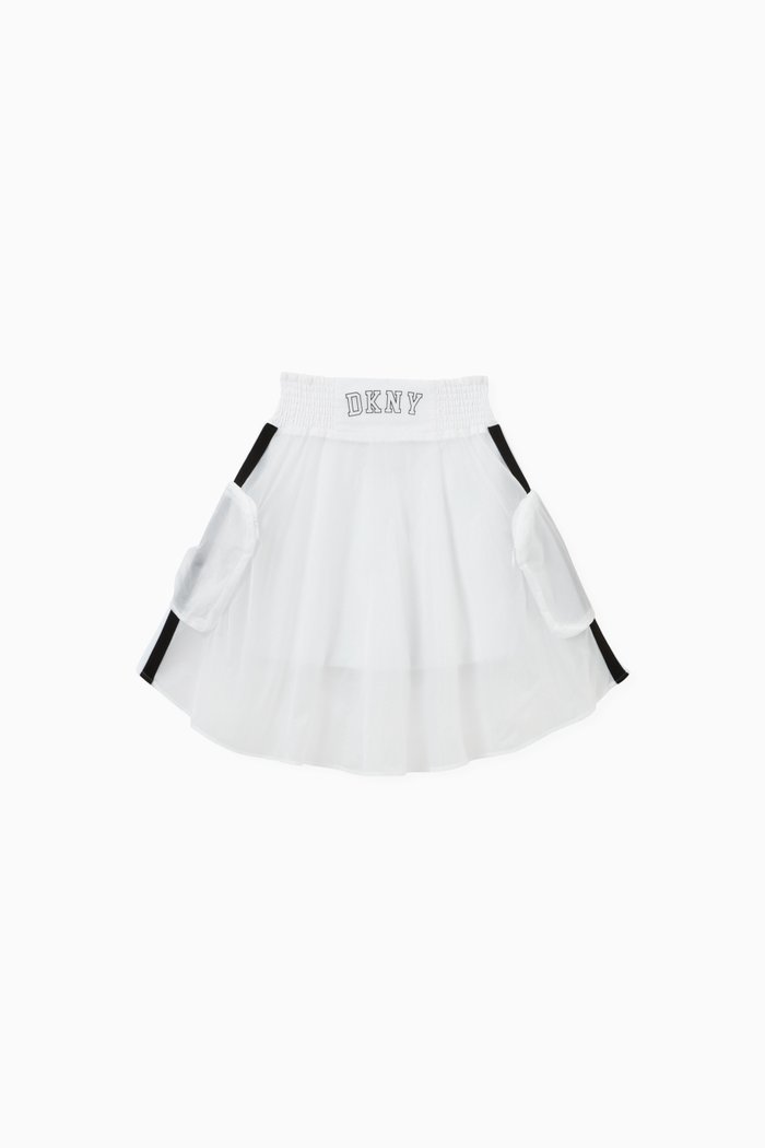 

Smocked Waist Tutu Skirt in Nylon, White