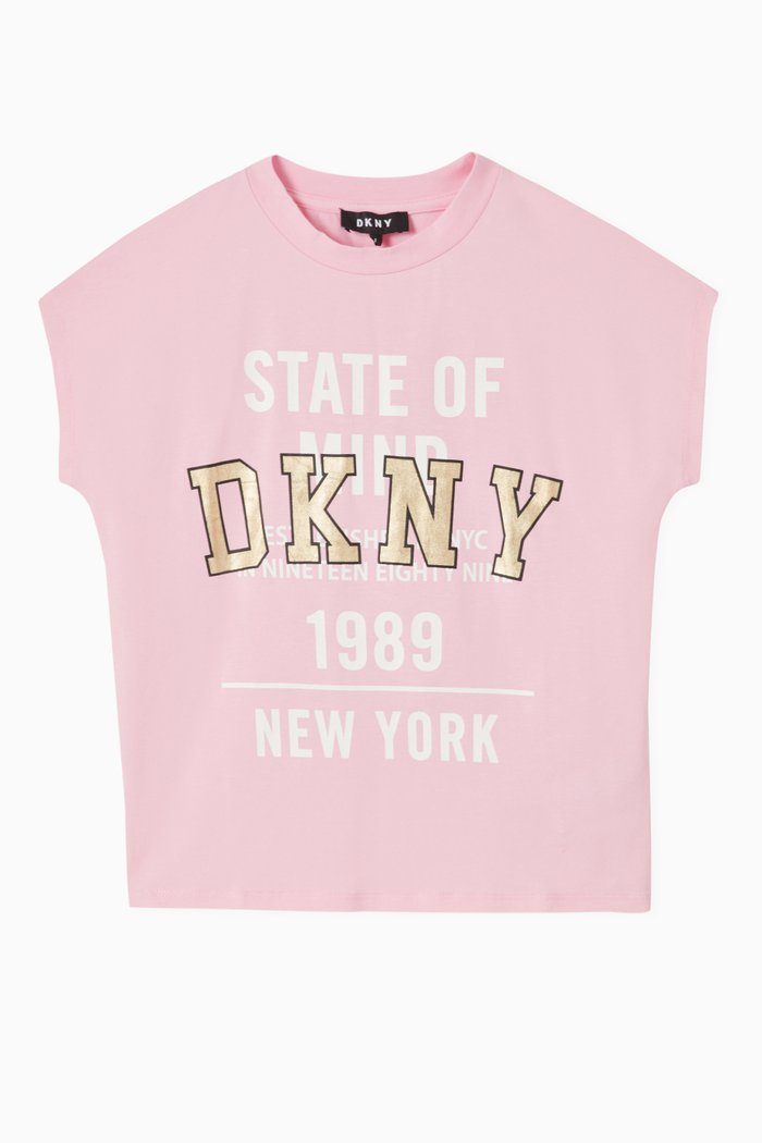 

Logo-Print T-Shirt in Cotton Jersey, Pink