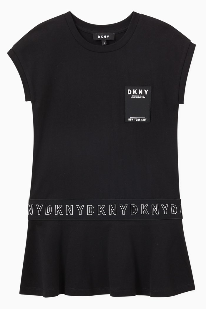 

Logo Patch Dress in Cotton, Black