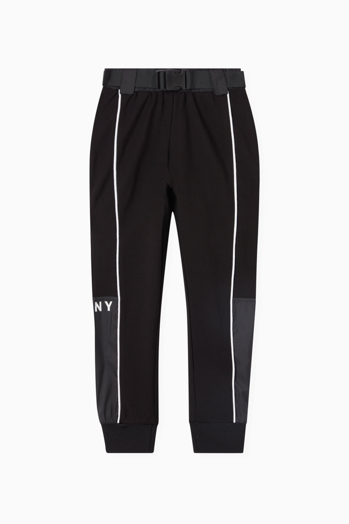 

Contrasting Line Trousers in Viscose, Black