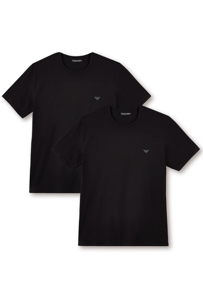 

Basic T-Shirts in Cotton Jersey, Set of Two, Black